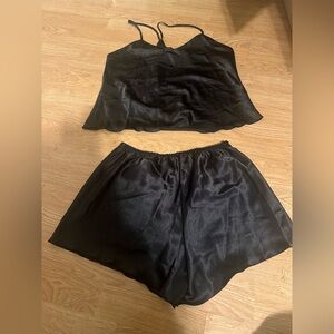 Elegant Black Satin type Sleepwear Set